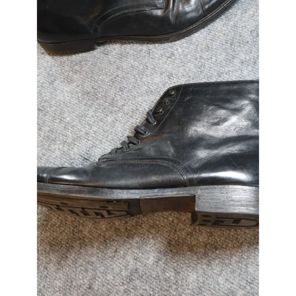 To Boot New York Adam Derrick Boots Mens 12 Black Leather Cap Toe Lace Up Italy